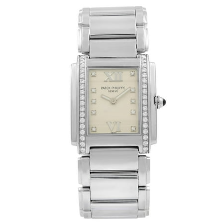 Pre-Owned Patek Philippe 24 Diamond Steel Quartz Ladies Watch (Best Patek Philippe Watches To Own)