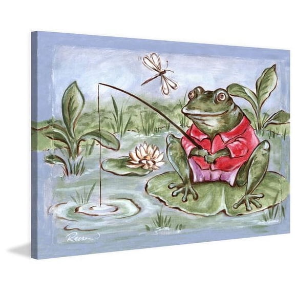Marmont Hill "Freddie Gone Fishing" by Reesa Qualia Painting Print on Wrapped Canvas