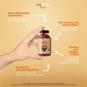 TruHeight Kids Brain Growth Gummies (Orange, Ages 2+) All Natural Kids & Teens Vitamins, Omega 3 Gummies Supports Brain Growth, Mental Clarity, Focus, Eye Health, Memory Supplements, DHA Multivitamin