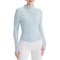 thumbnail image 2 of Womens Workout Jackets, Full Zip Slim Fit Athletic Running Sports Track Jacket with L, 2 of 9