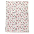 thumbnail image 2 of Luvable Friends Baby Girl Plush Blanket with Faux Shearling Back, Pink Floral, One Size, 2 of 3