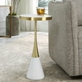 thumbnail image 2 of Uttermost Apex Contemporary Concrete and Metal Accent Table in Brass/White, 2 of 3