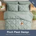 thumbnail image 4 of LammaLoe Twin Comforter Sets, 5 Piece Bed In A Bag Pintuck Bedding Sets, Sage Green, 4 of 5