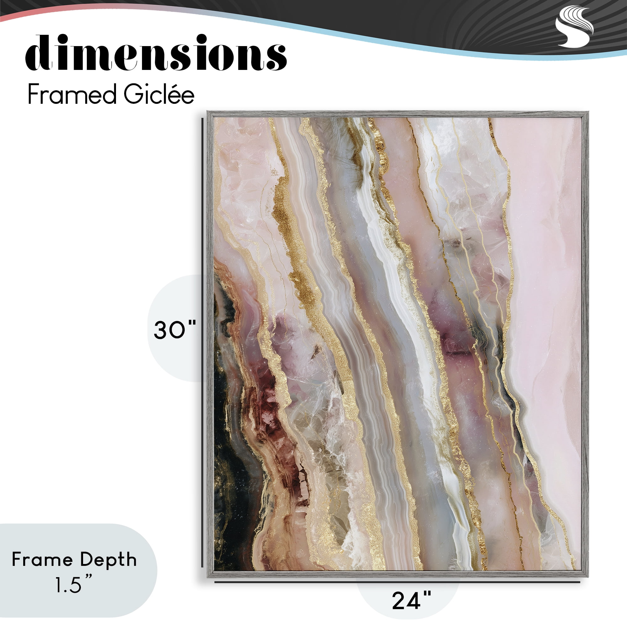 Stupell Industries Pastel Misty Gem Geode Gray Framed Giclee Art, design by Svetlana Aleynikova