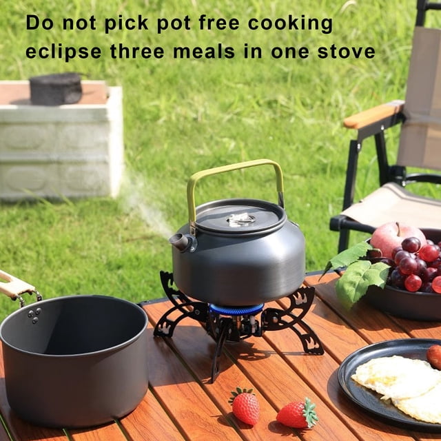 LJNYFDC Réchaud à Gaz Portable pour Camping avec Flamme Haute Puissance 3800W Réglable Antidérapant Design Pliable pour Randonnée Cuisine