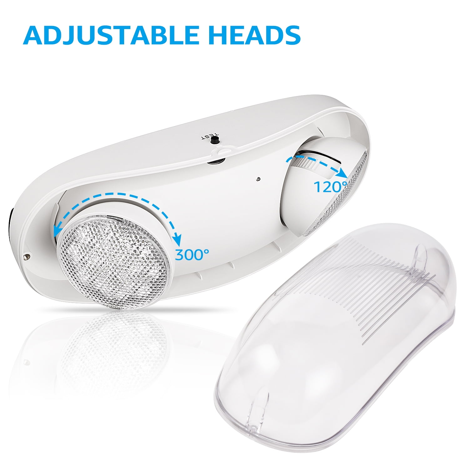 4 Pack UL Listed LED Emergency Lights with Battery Backup, Commercial Emergency Lights Fixtures, Two Adjustable Head LED Emergency Lighting for Mall School Restaurant Hotel
