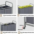 thumbnail image 4 of 3-Bag Laundry Sorter,Laundry Hamper Cart with Heavy Duty Rolling Lockable Wheels and Removable Bags (Grey), 4 of 12