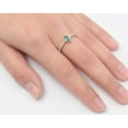 thumbnail image 4 of CHOOSE YOUR COLOR Women's Pear Shaped Simulated Emerald Ring .925 Sterling Silver Band Green CZ Female Size 7, 4 of 4