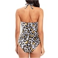 thumbnail image 4 of Fengqque Women Sexy Solid With Chest Pad Without Underwire Bikini Deep V One-Piece Swimsuit, 4 of 8