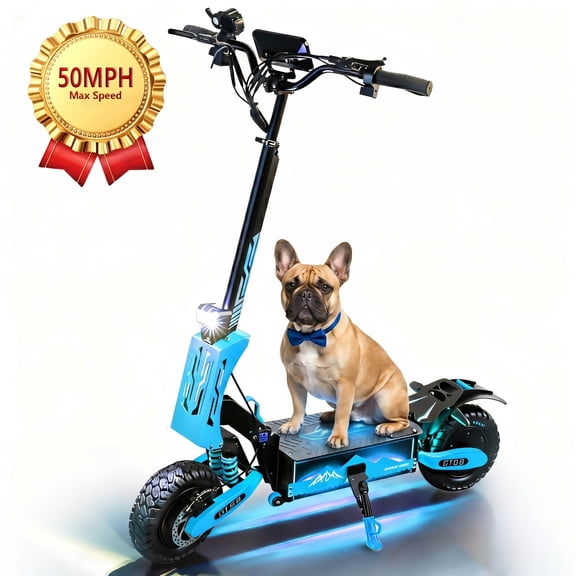 Fast Electric Scooter for Adults, GT08 5600W Dual Motor Off-Road E-Scooter, 50 MPH Top Speed & 46 Miles Long Range, 11" Fat Tires Foldable Motorized Scooter, 60V 27AH