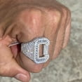 thumbnail image 2 of Men's Real Solid 925 Sterling Silver Initial Letter C Iced Baguette Flooded Out Big Hip Hop Ring Size 10, 2 of 9