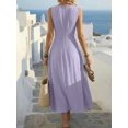 thumbnail image 2 of Womens Purple Sleeveless Maxi Dress, Criss-Cross Waist Summer Vacation, 2 of 4
