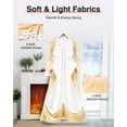 thumbnail image 4 of Ocuuziisu Wearable Heated Throw Blanket with Pockets, 50" x 70" Flannel and Sherpa Electric Wrap Poncho Shawl, 4-Hour Auto Shut Off, Machine Washable, Beige, 4 of 9