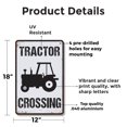thumbnail image 2 of Vintage Style Tractor Crossing Farm 12 Inch x 18 Inch Novelty Aluminum Metal Sign Slow Roll Green Steel Weatherproof Perfect for Barn Roads Fields Driveways Fun Gift for Farmers, 2 of 6