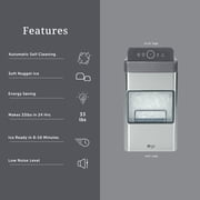 The Orgo Nugget Countertop Ice Maker – Portable Chewable Ice Machine for Home & Office, Self-Cleaning, Compact Design, Gray