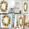 thumbnail image 6 of White Yellow Sunflower Fabric Shower Curtain Watercolor Wreath Washable Shower Curtains for Bathroom, Waterproof Bath Curtain with Hooks Home Decor 36x72in, 6 of 8