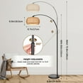 thumbnail image 3 of SERBASIC Floor Lamps for Living Room, Arc Boho Rattan Standing Floor lamp with Heavy Duty Marble Base, Stepless Dimmable Height Adjustable Tall Lamp for Bedroom, 3 of 13
