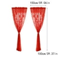thumbnail image 3 of Kumdkd 2 Panels 59.05x39.37inch‌ Sheer Lace Christmas Curtains for Living Room, Xmas Snowflake Embroidery Weave Sheer Curtains for Holiday Window Decoration, Rod Pocket Red Christmas Drapes, 3 of 6