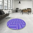 thumbnail image 4 of Ahgly Company Tapis d'Intérieur Lavable en Machine Carré Transitionnel Violet, 6 Pieds Carré, 4 of 7