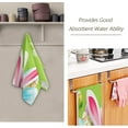 thumbnail image 3 of Dreamtimes Colorful Eggs Bunny Ears Hand Towels 2 PCS, Happy Easter Green Kitchen Towel Ultra Soft and Highly Absorbent,Decorative Fingertip Face Towel for Bathroom Hotel, 28.3"x14.4", 3 of 6