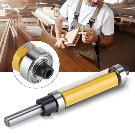 

HERCHR Straight Router Bit with Top and Bottom Bearing 1-1/2 H * 1/4 Shank Woodworking Tool Straight Router Bit Woodworking Router