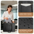thumbnail image 2 of Cshidworld 15.6 Inch Leather Laptop Tote Bag for Women, Waterproof Computer Briefcase & Work Bag for Office, Business, College, Travel, Leather Messenger Bag, Black, 2 of 7