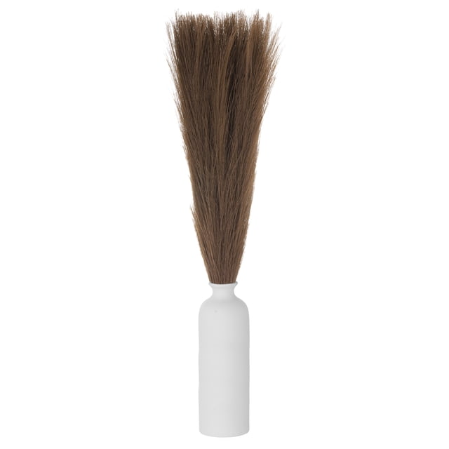 30PCS Decoración de Hierba Pampas Falsa, Tallos de Hierba Artificiales Esponjosos de 17"/43cm, Flores Secas Falsas, Marrón Oscuro