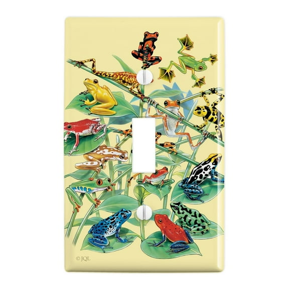 Tropical Rainforest Frogs Froggies Dart Plastic Wall Decor Toggle Light Switch Plate Cover