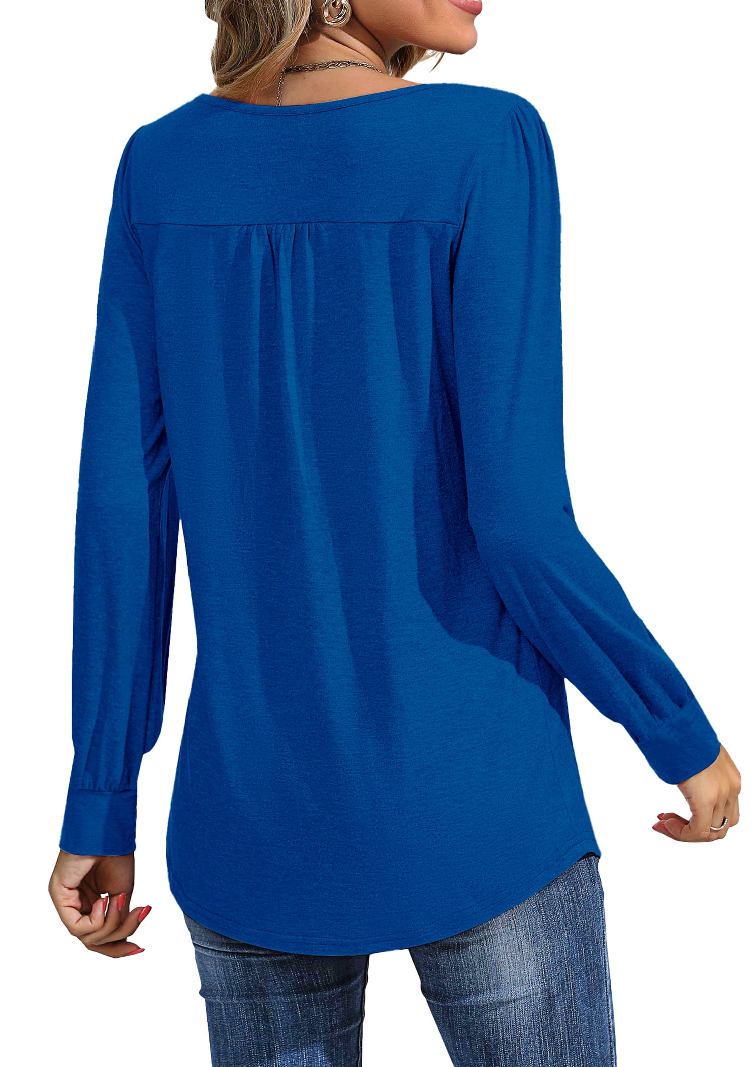 Fantaslook Pleated Blouses for Women Dressy Casual Long Sleeve Shirts Fall Tunic Tops