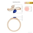 thumbnail image 5 of ANGARA Natural Tanzanite and Diamond Bypass Ring with Leaf Motif in 14K Rose Gold for Women (Size-6x4mm) | December Birthstone, Birthday, Anniversary, Jewelry Gift for Women | Natural Tanzanite Ring, 5 of 9