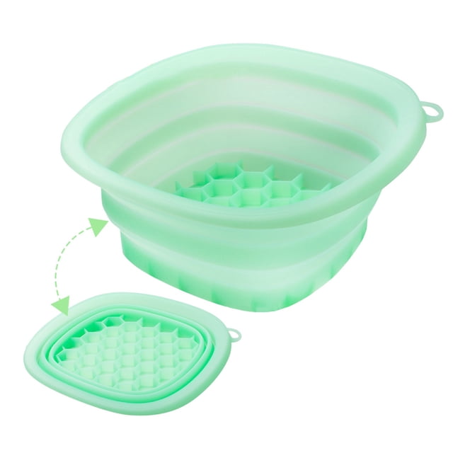 Cuenco facial de silicona para baño de hielo facial, herramienta de spa reutilizable con bandeja incorporada, lavabo plegable portátil para el uso diario en casa por la mañana