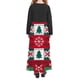 thumbnail image 5 of Vestido de manga larga con cuello redondo para niña, estampado navideño, manga larga, cuello redondo, bolsillos, falda larga informal para adultos, vestido de poliéster para niña., 5 of 5