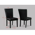 thumbnail image 5 of Beautiful 5pc Dining Set White Faux Marble Table Top Black PU Fabric Chairs Home Furniture, 5 of 6