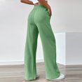 thumbnail image 4 of Kopltyrfg Womens Palazzo Pants Summer Fashion 2026 High Waisted Wide Leg Drawstring Flowy Beach Trousers with Pockets (Green,L), 4 of 7