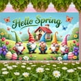 thumbnail image 3 of Colorful Spring Banner Gnome Flower Backdrop Butterfly Tulip Garden Background for Spring Celebration Garden Party Easter Decoration, 3 of 9