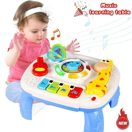 Homofy Baby Toys Musical Learning Table 6 Months Up- Early Education Activity Center Multiple Modes Game Kids Toddler Boys & Girls for 1 2 3 Years Old Best Gifts