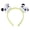 Green headband blush, variant on QueMer Practical Panda Themed Hairband Embroidery Lightweight Headwear For Students