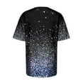 thumbnail image 4 of Plus Size Summer Clothes for Women Fashion Casual Ggradient Sequin Print Round Neck Loose T Shirt Top Ladies Workout Tees Womens Casual V Neck Shirts Long Sleeve Lingerie Top Cool Blue 2XL, 4 of 5