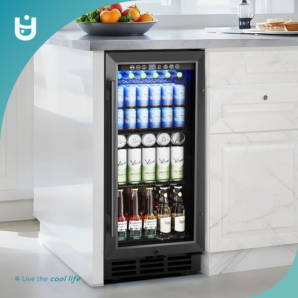 EUHOMY 3.2 Cu.ft. Under Counter Beverage Refrigerators Cooler for Soda, Water, Wine, Home Kitchen Bar