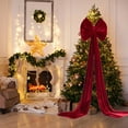 thumbnail image 4 of Danhjin Christmas Bows, Flocked Fabric Red Bow Hanging Decorations for Christmas and Festival Scene Decorations, Creating Festive Atmospheres for Home and Party Use, 4 of 7