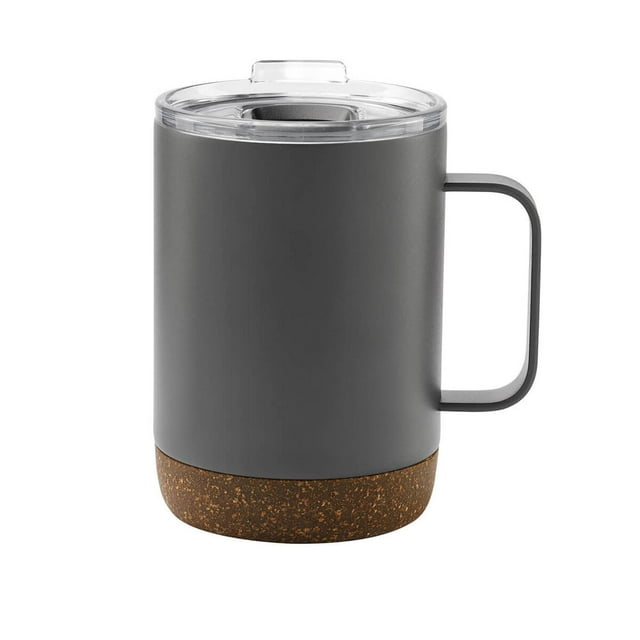Taza térmica de acero inoxidable con base de corcho-savor gris 7.1 x 12.8