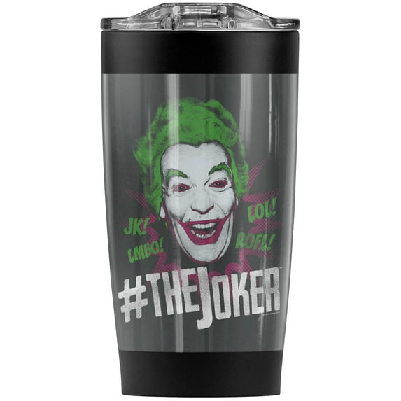 Batman Classic Tv Series/#Joker Stainless Steel Tumbler 20 oz Coffee Travel Mug/Cup, Vacuum Insulated & Double Wall with Leakproof Sliding Lid | Great for Hot Drinks and Cold Beverages