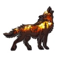 thumbnail image 2 of Adornos de madera Ndcxsfigh Escena de animales hueca con luz lobo, 2 of 4