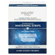 Equate Professional Whitening Strips, Enamel-Safe, 40 Whitening Strips (20 Treatments)