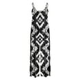 thumbnail image 4 of CaComMARK PI Women's Jumpsuit Clearance 2025 Summer Fashion Casual Rompers Sleeveless Printed Spaghetti Wide Leg Jumpsuit with Pocket Black 6(M), 4 of 5