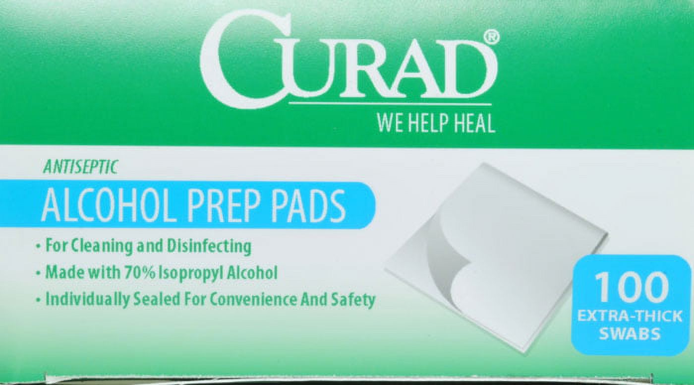 Curad Alcohol Prep Pads, 100 Count