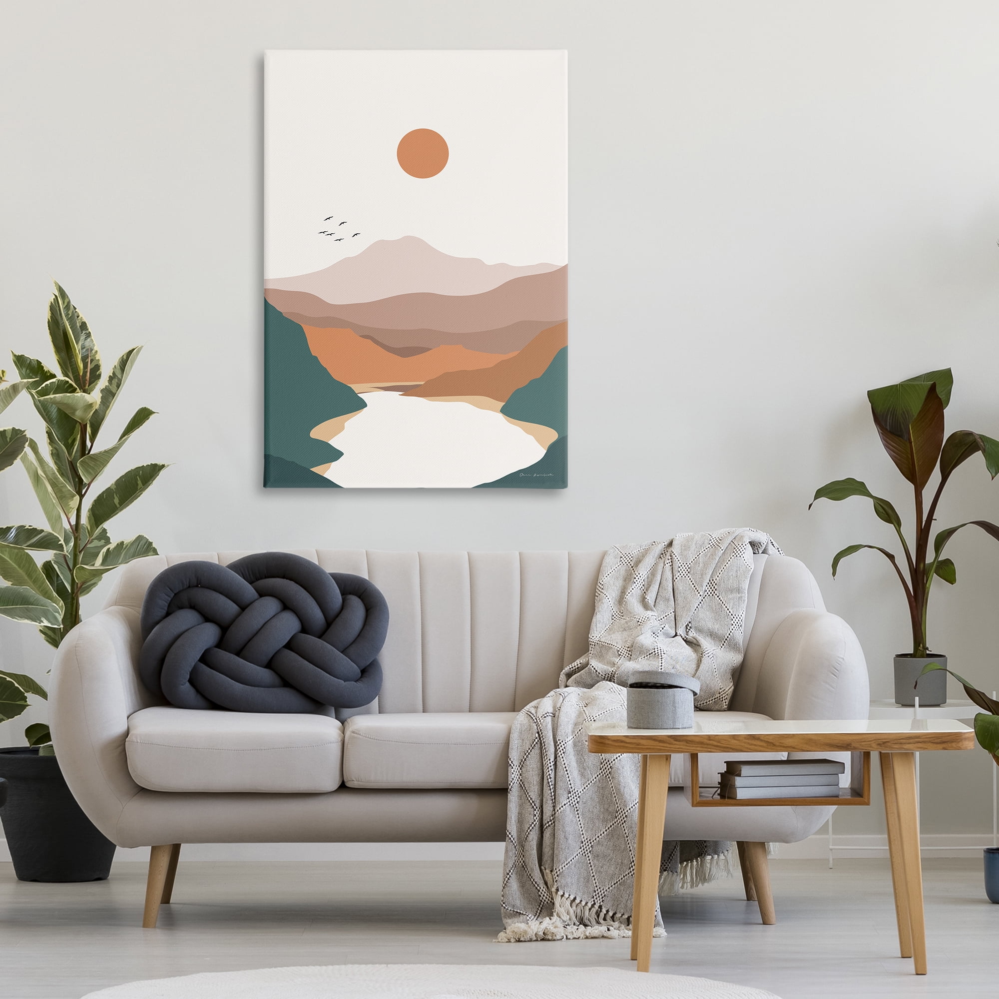 Stupell Industries Mountain Valley Lake Landscape & Nature Painting Wrapped Canvas Art Print Wall Art, 30 x 45
