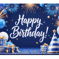thumbnail image 3 of Yatrandify Blue Balloon Happy Birthday Banner Glitter Star Party Backdrop Gift for Birthday Celebration Kids Event Indoor, 3 of 7