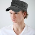 thumbnail image 6 of Slccxzc Flat Military Cap Adult Outdoor Sun Hat Black, 6 of 7