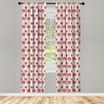thumbnail image 2 of Ambesonne Abstract 4-Panel Curtains, Modern Doodled Flower, 56"x63", Vermilion and Charcoal Grey, 2 of 4
